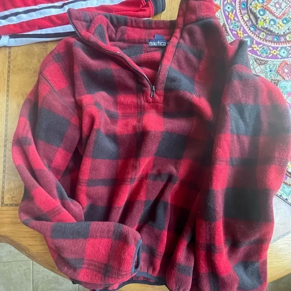 Nautica Red Plaid Sweater